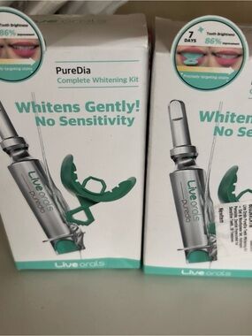 2x Live Orals PureDia Teeth Whitening Kit - Gel & Mouthpiece Set, Hydrogen...